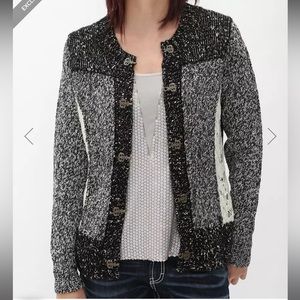 BKE Metallic Cardigan Sweater